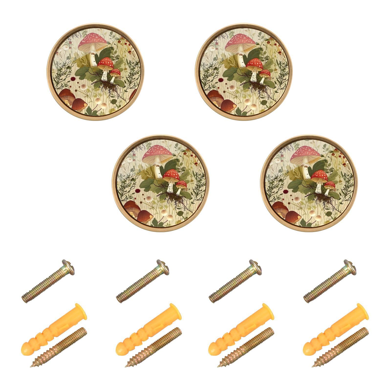 Boutons d'armoire ronds Kigai lot de 4 pièces de 3,8 cm pour tiroir de cuisine
