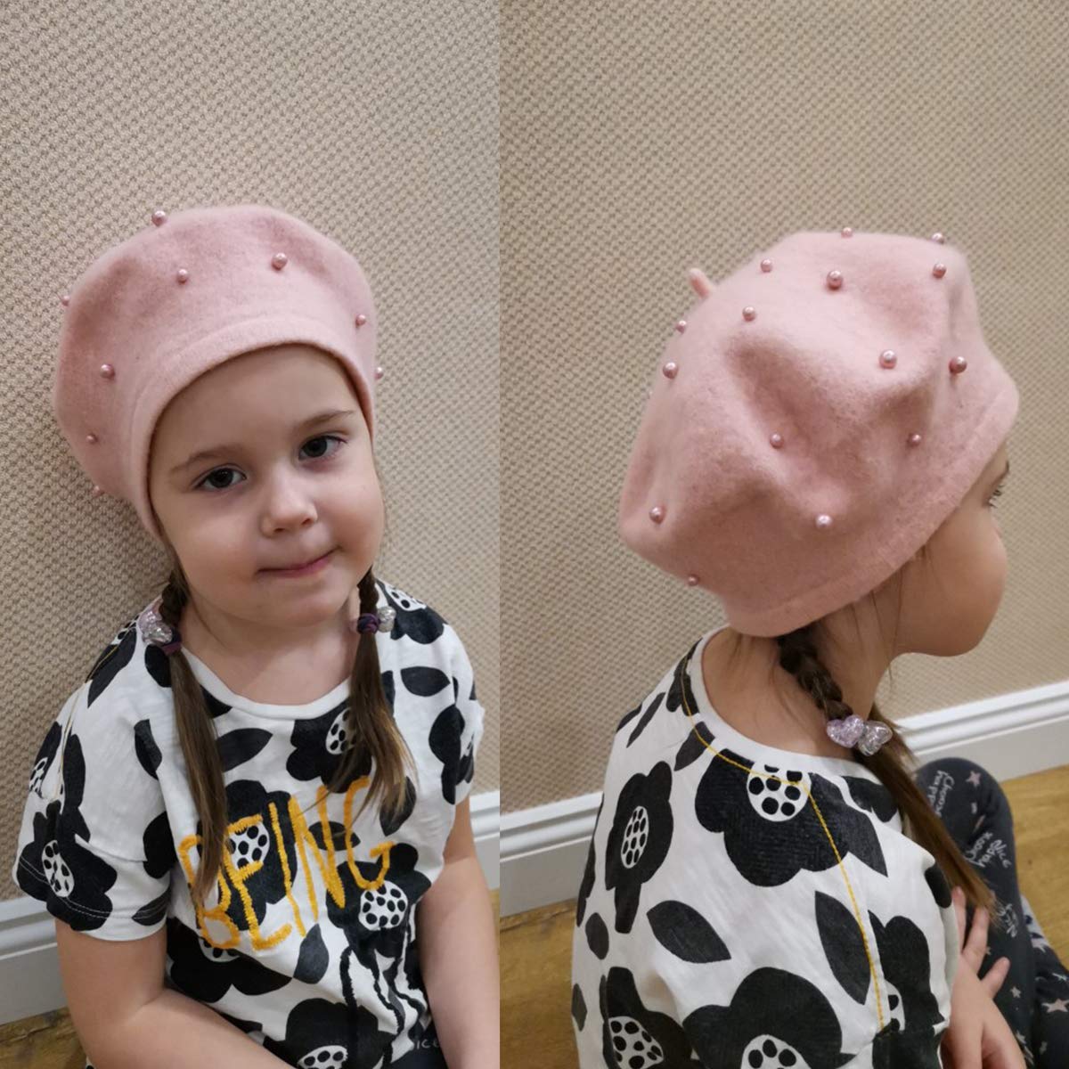 Amazon.com: Queenbox Girls Faux Pearl Beret Hat, Kids Candy Color