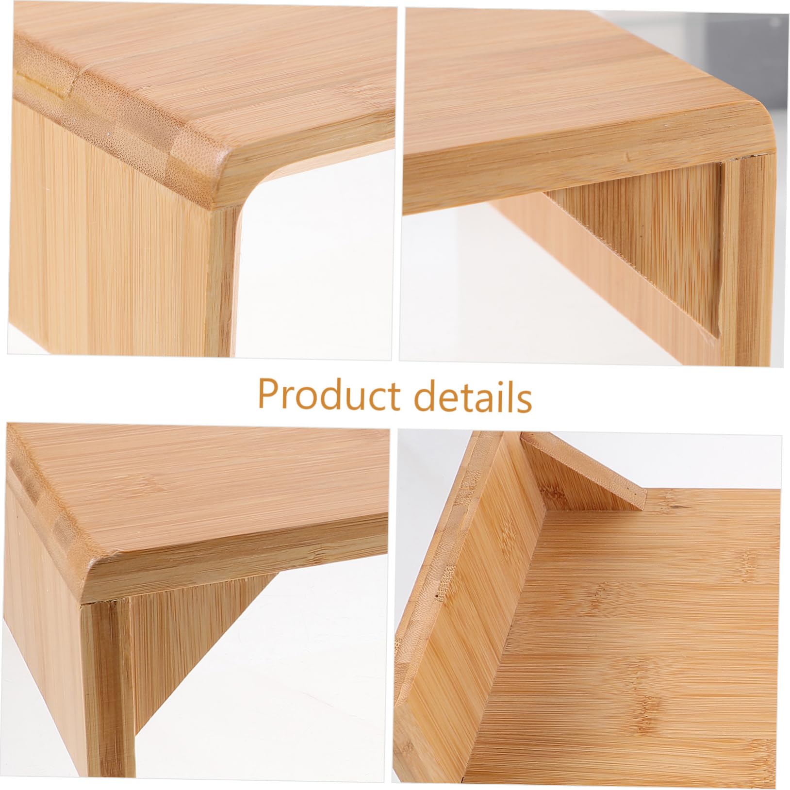 jojofuny Supporto per Monitor in bambù Beige Rialzo Ergonomico per Postura Confortevole e Benessere Visivo, Semplice e Rustico per Casa e Ufficio