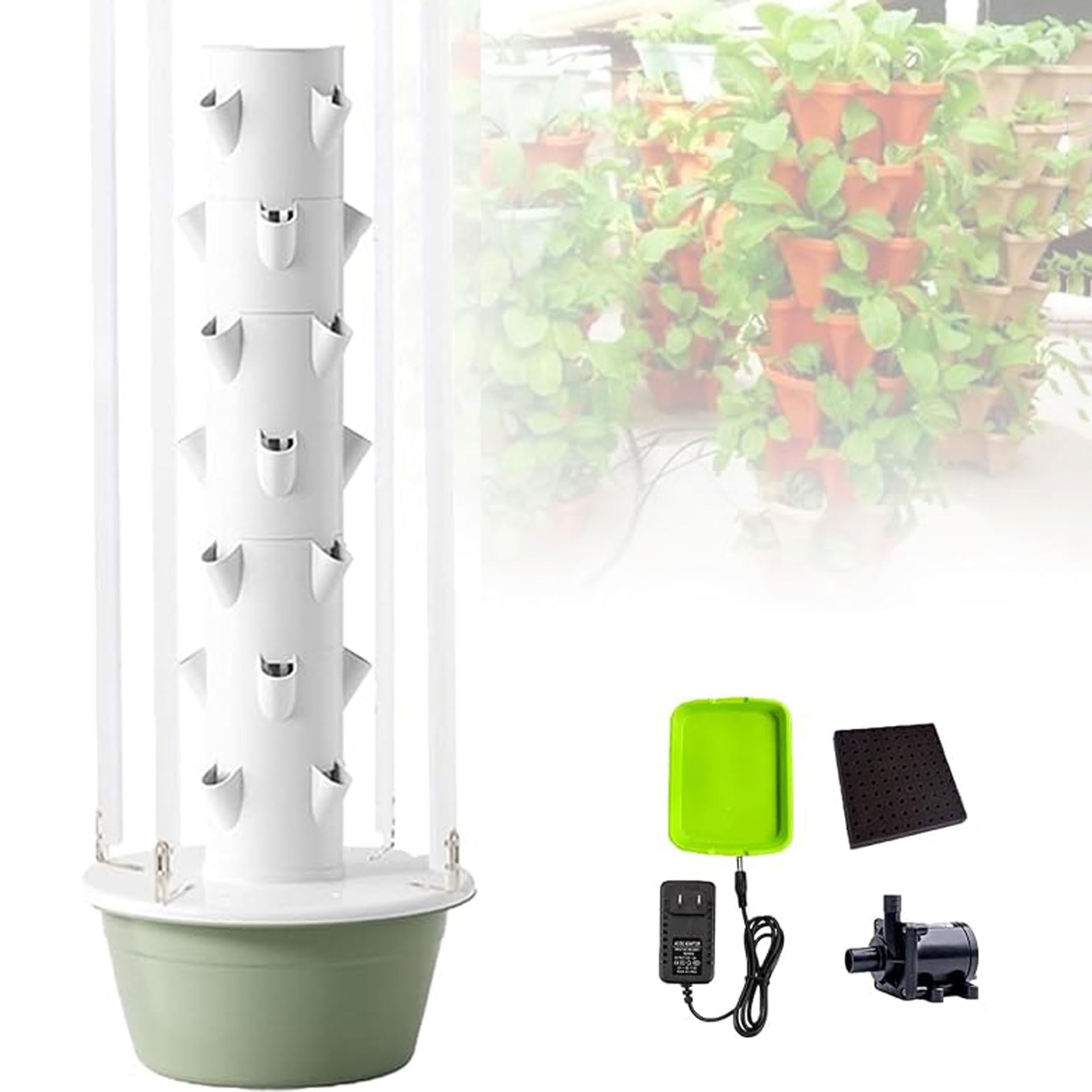 Sghjuy Vertical Hydroponic Grow Tower for Growing Fruits LED, 7-layer
