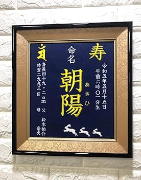 Amazon | 【朝陽モデル】【命名書(梅)】((命名書男の子、命名書