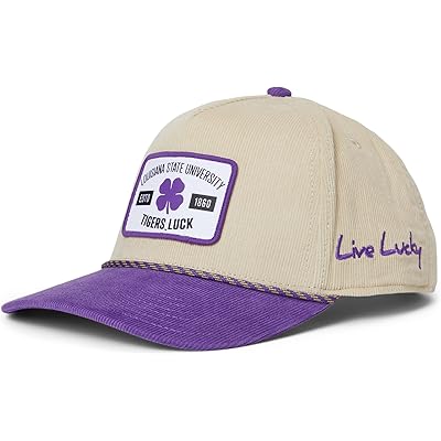 Black Clover Lsu Legacy Adjustable Snapback Hat natural/purple/corduory w rope hd patch