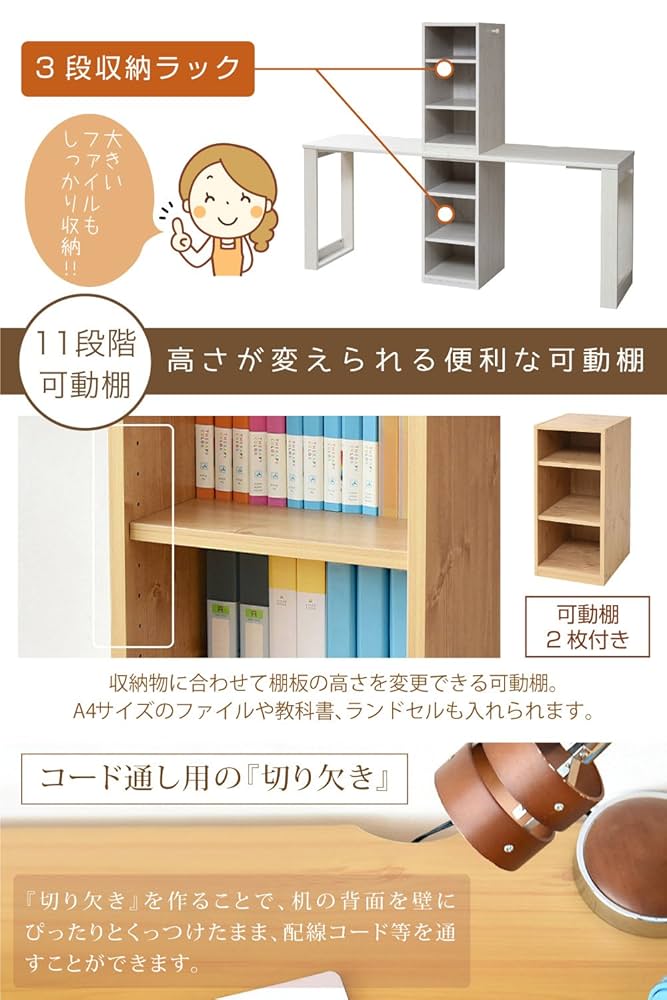 2、ラックand机一体型 Amazon.co.jp: JKプラン wit'sシリーズ コンパクト ツインデスク