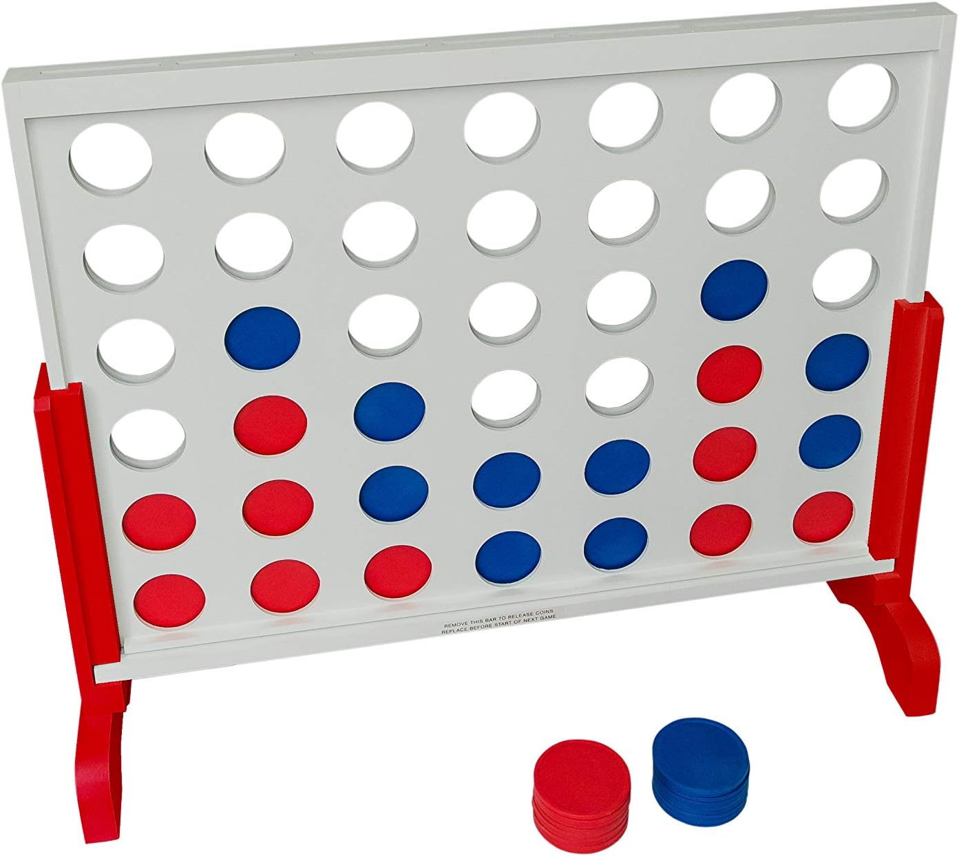 Bolaball Giant 4 in a Row Outdoor Wooden Game | Extra Large Family Fun Lawn & Yard Games | Jumbo Game for Adults & Kids | Outside Backyard Carnival Holiday Picnic Party Big Patio Games with Travel Bag