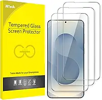 JETech Protetor de Tela para Samsung Galaxy S25 5G, Filme de Vidro Temperado, Compatível com ID de Impressão Digital, HD Claro, Pacote com 3