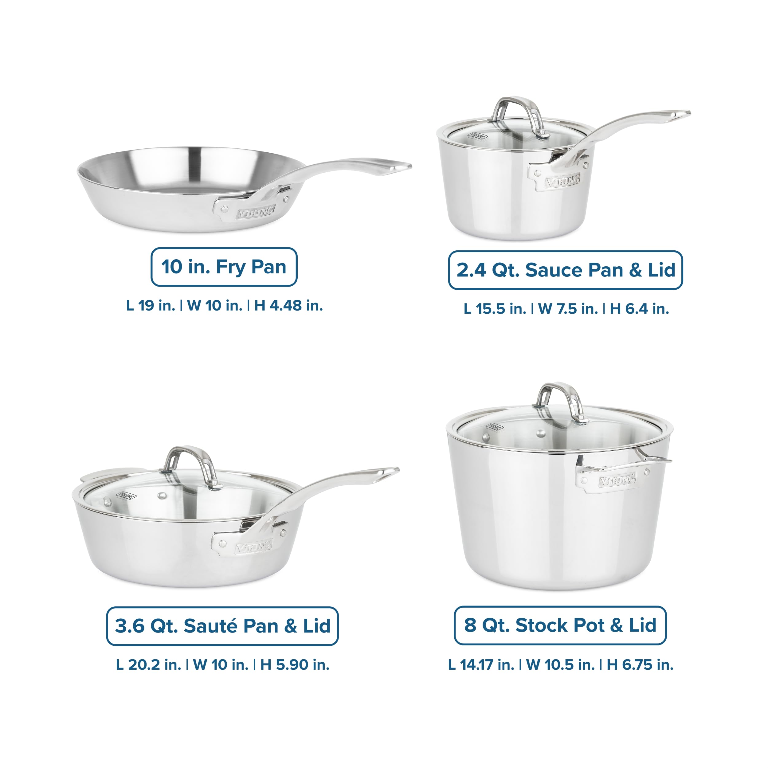 Viking Culinary Set Pentole Antiaderenti In Alluminio Anodizzato Con Base INOX - Adatte A Induzione, Forno E Griglia