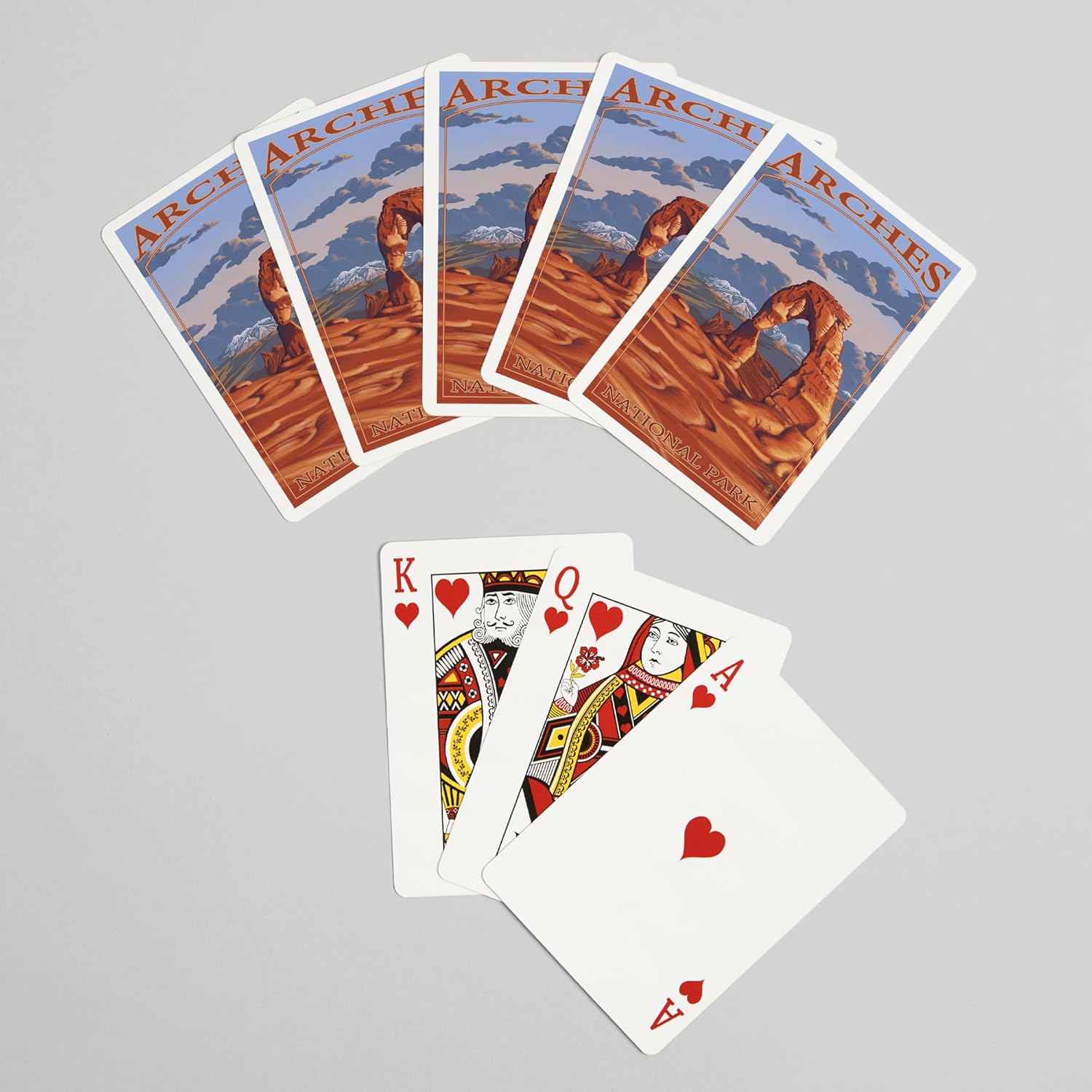 Lantern Press Arches National Park, Utah, Delicate Arch, Painterly Series, 52 Playing Cards for Adults, Poker Size Card Deck