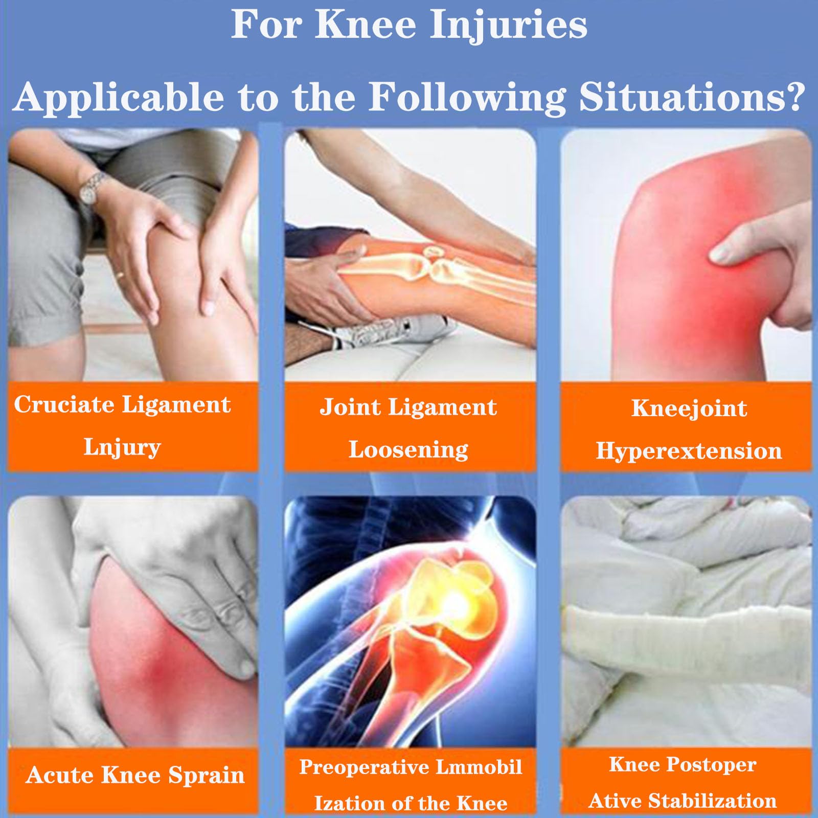 SFKLYU Soporte Fijación Articulación Rodilla Estabilizador Pierna Bloqueo Bisagra Ángulo Ajustable Soporte con Estabilizadores Laterales Pierna para Desgarro Menisco, Artritis, Osteoartritis