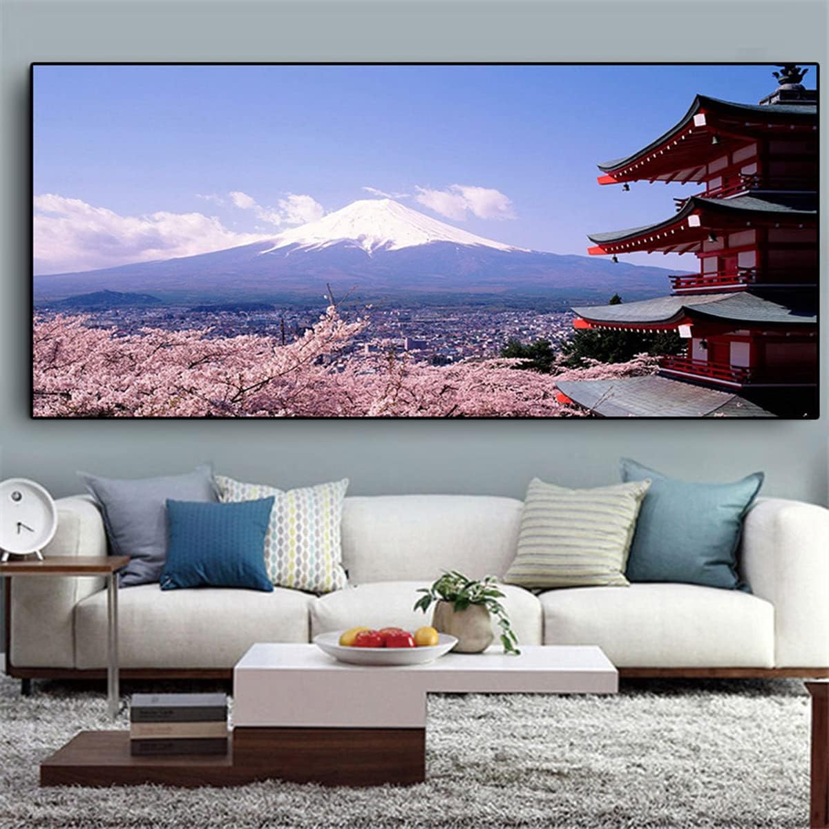 Instarry DIY 5D Diamond Painting Kits Large Size Full Drill Mount Fuji Mosaic Cross Stitch Living Room Decor Art Kit 31.5x15.7 inch