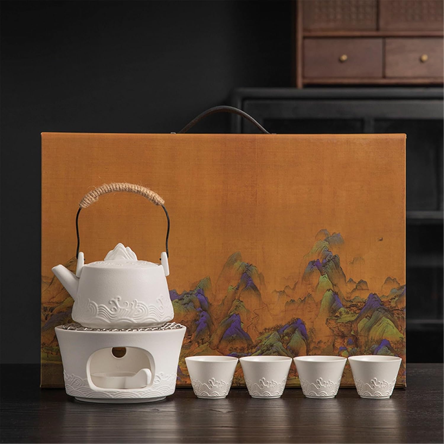 Blue Tea Set - Clay Retro Office Set with Traditional Charm-set2