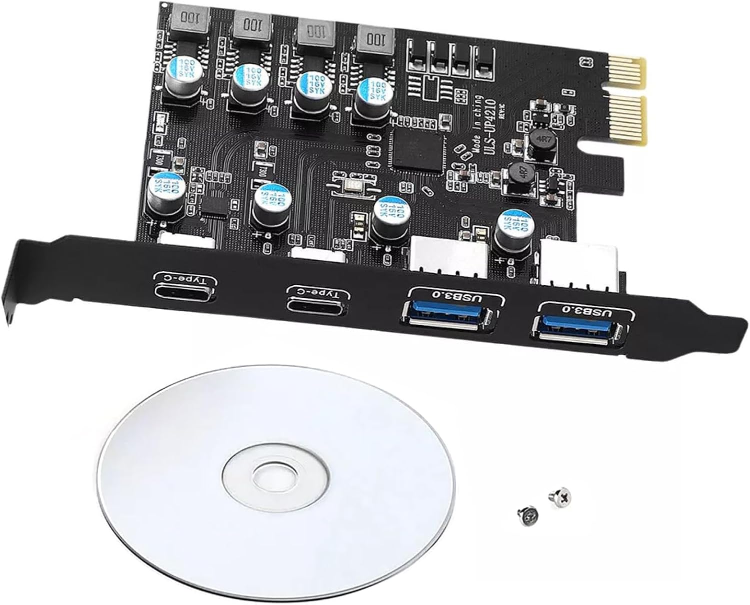 USB3.2 PCIE Card, 2*USB-A 2*USB-C PCI Express Extension Card USB3.2 GEN1 5Gbps