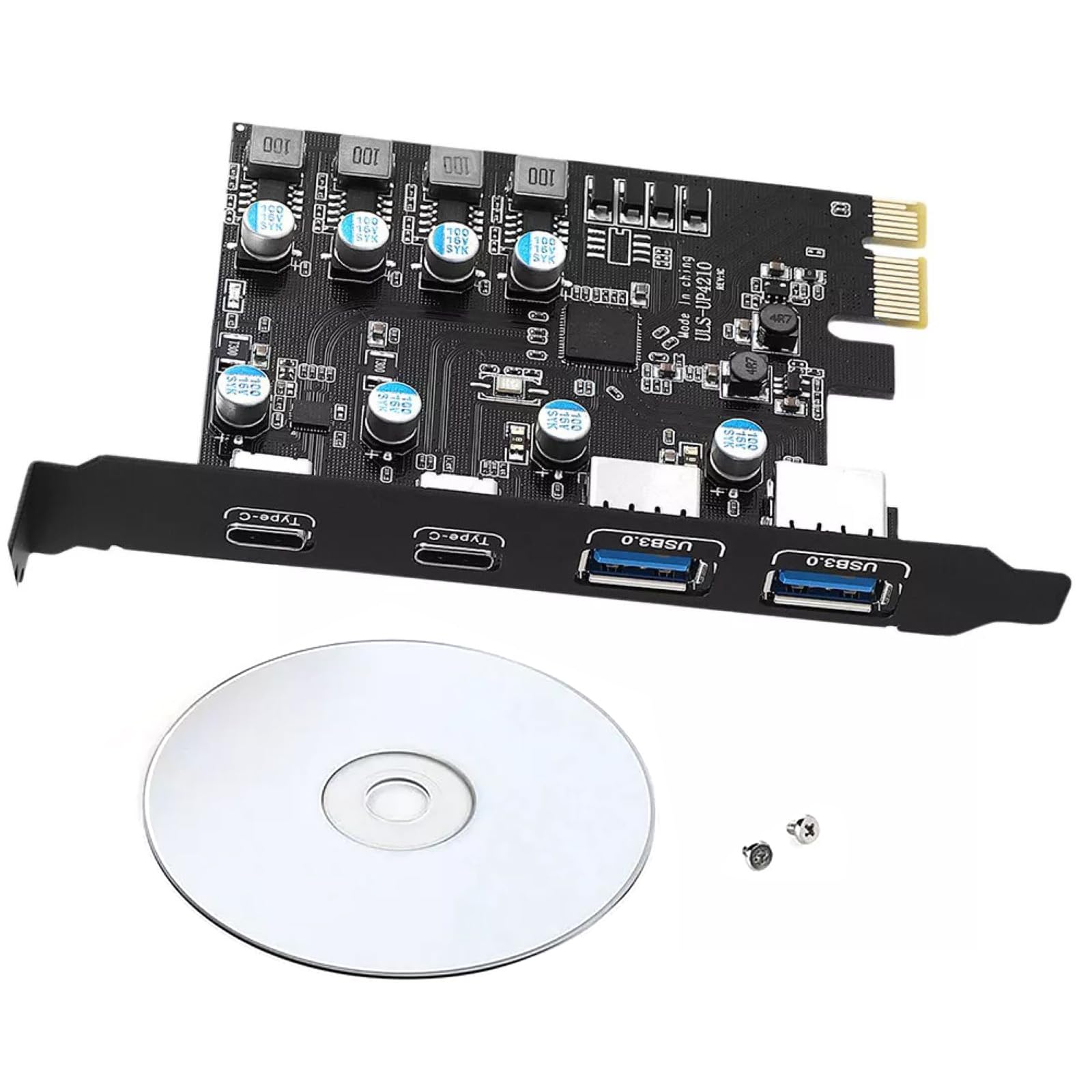 USB3.0 PCIE Card, 2*USB-A 2*USB-C PCI Express Extension Card USB3.2 GEN1 5Gbps