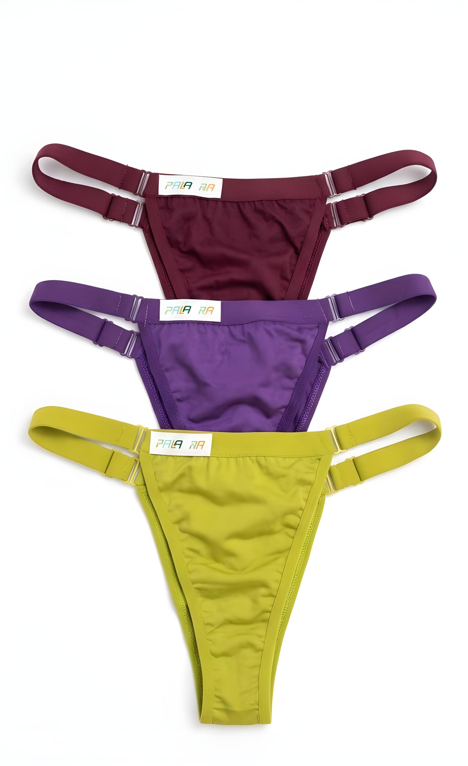 palabra Women's Adjustable Strap Thong Panty Combo Pack | Soft Stretch Everyday Innerwear, Multicolor Pack of 3-picture-28