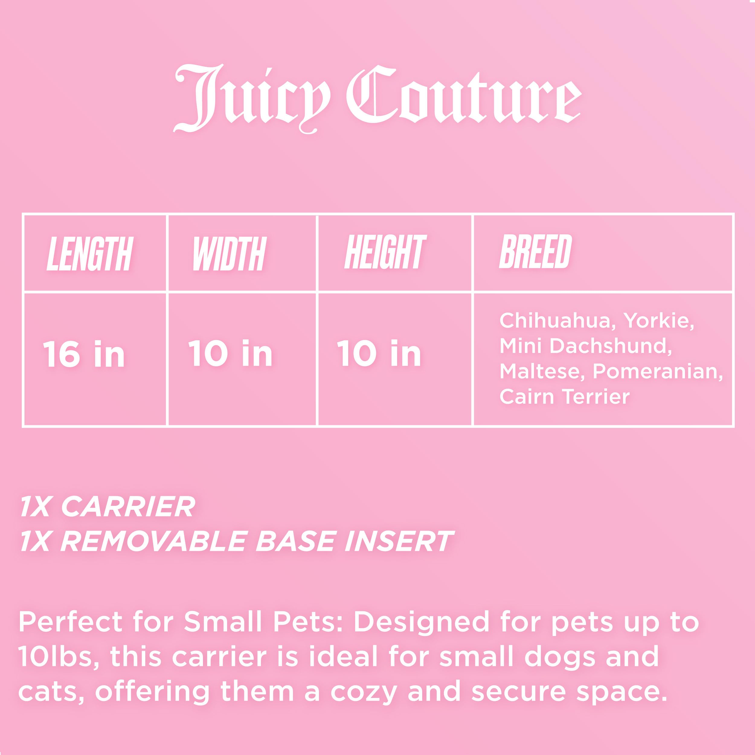 Juicy Couture Give Me Treats - Elegante Bolsa de Viaje Rosa Intenso para Perros y Gatos pequeños