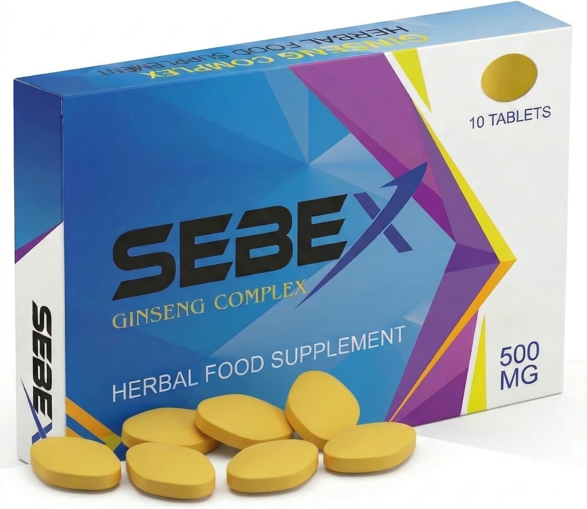 Gold 500mg Ginseng Tablets for Men | Stronger | Longer | Performance & Endurance Support | Extra Strength Herbal Energy & Stamina Formula | 10 Tablets