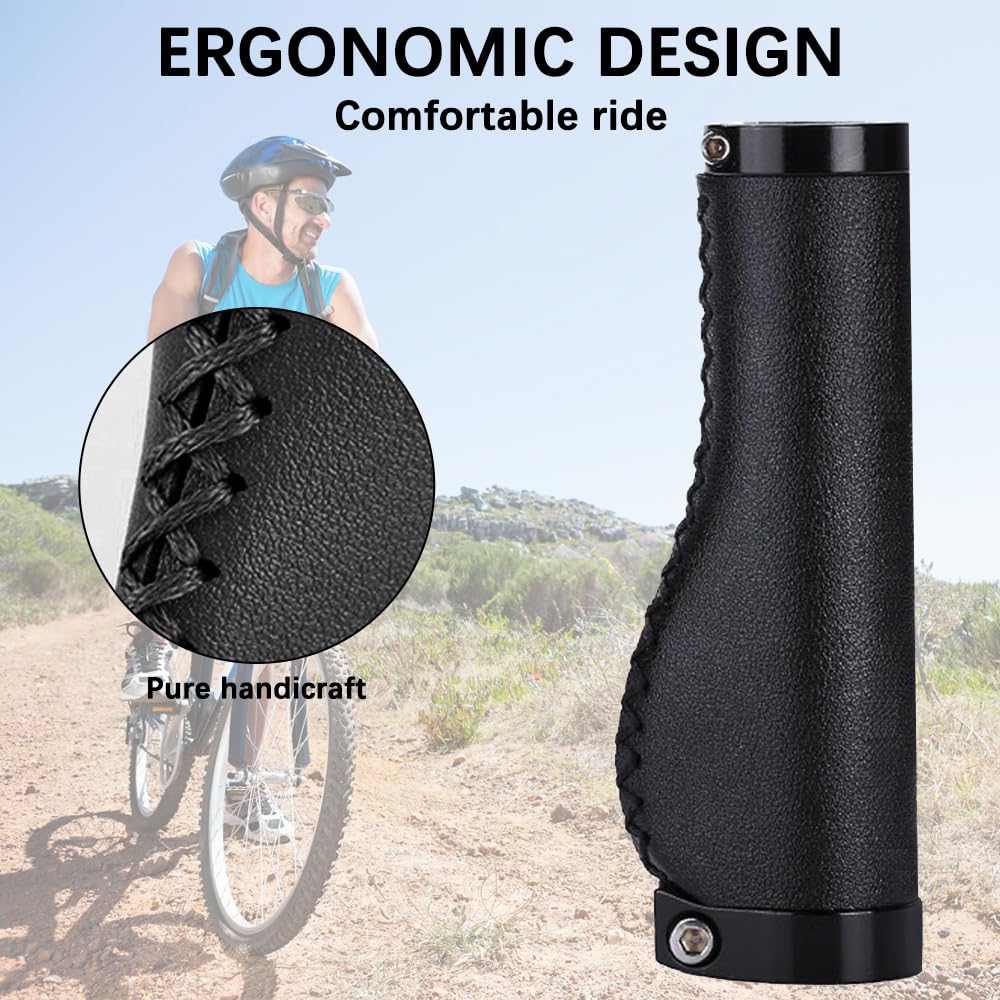Puños Bicicleta MTB, Manillar Ergonómicos, Amortiguadores y Antideslizantes de Aluminio con Doble Cerradura para de MTB de 22 mm, Bicicleta Eléctrica, BMX, Bicicleta Plegable, etc