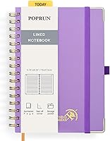 Vista 21 de POPRUN Lined Spiral Journal Notebook for Women & Men, 7-1/4" x 9-1/2", 220 Numbered Pages, College Ruled Hardcover Notebook for Work, Journals for
