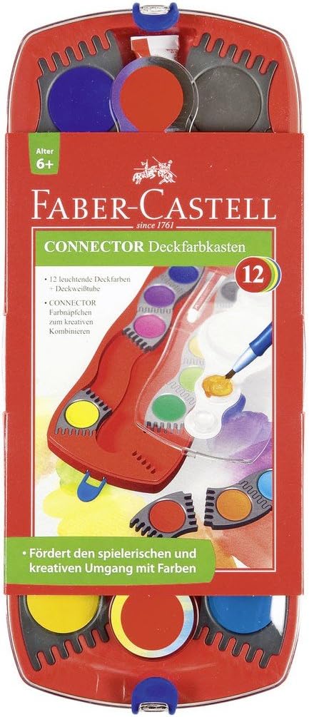 Connector Watercolor Paint Set, 12 Colors, Washable Watercolors for Ages 6โ8+
