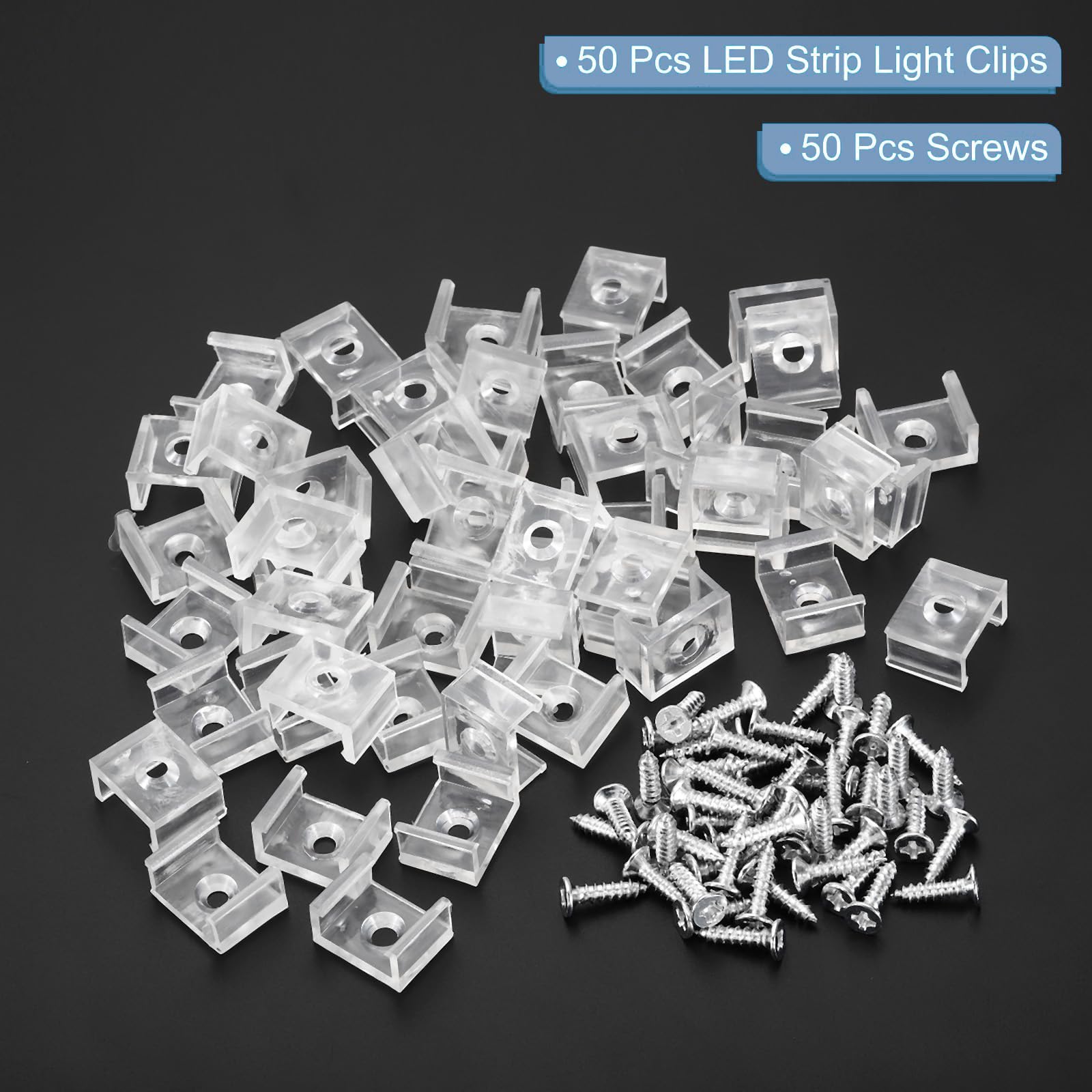 TOP-VIGOR 30Pcs LED Strip Light Clips, Waterproof Mounting Bracket Fixing Clips Plastic Clamp Holders with Screws - Image 3