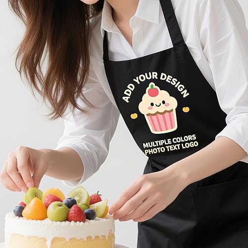 Miniatura 7 de Delantales personalizados para hombres y mujeres, delantal personalizado con tu logotipo de texto, cocina, arte de uñas, delantales de peluquería