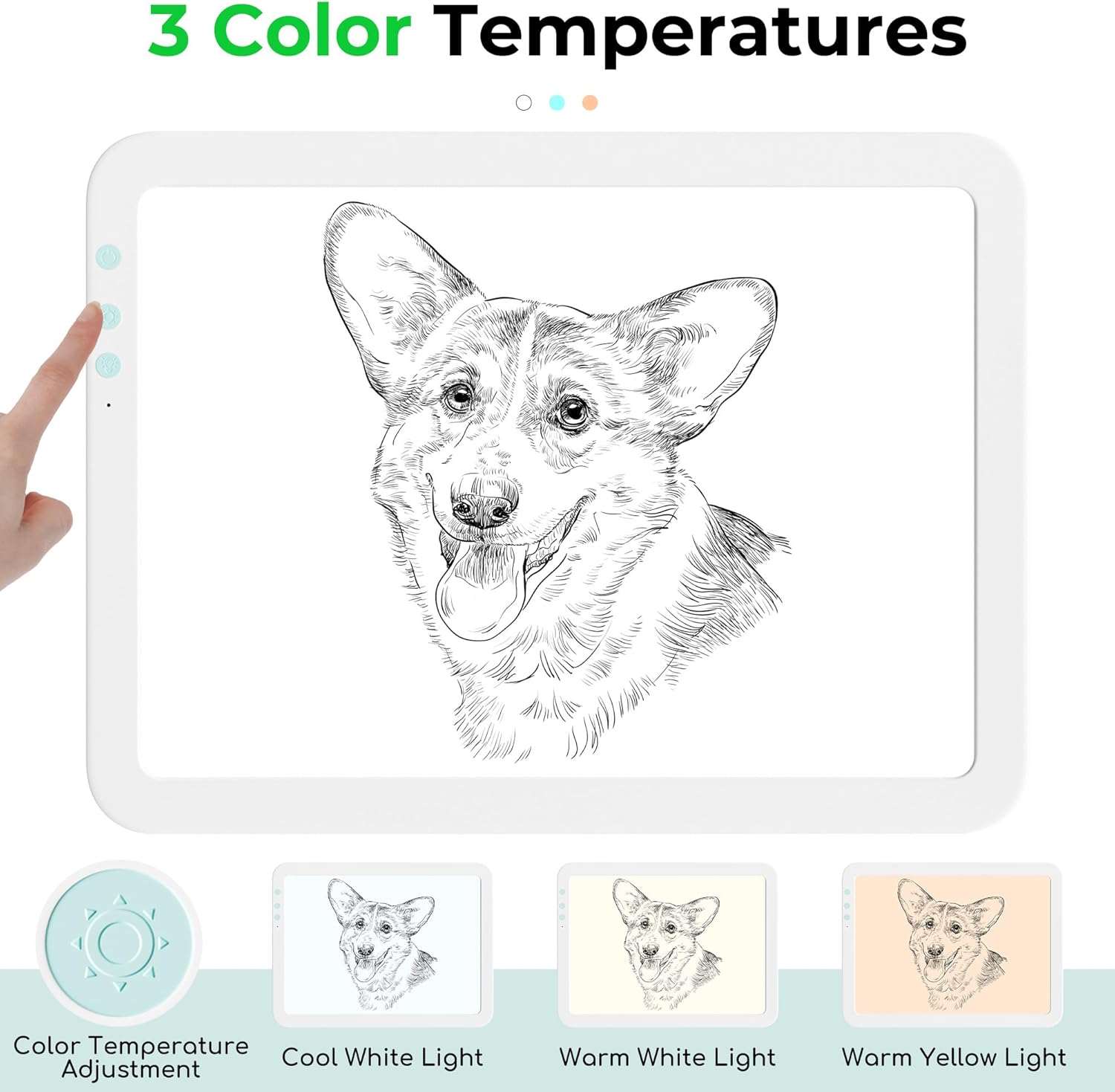 A4 Cordless Diamond Art Light Board for Tracing,Bawaslom Light Box for Tracing and Drawing with 3 Colors & 6-Level Brightness,LED Drawing Board for Weeding Vinyl,Diamond Painting Art,Sketching