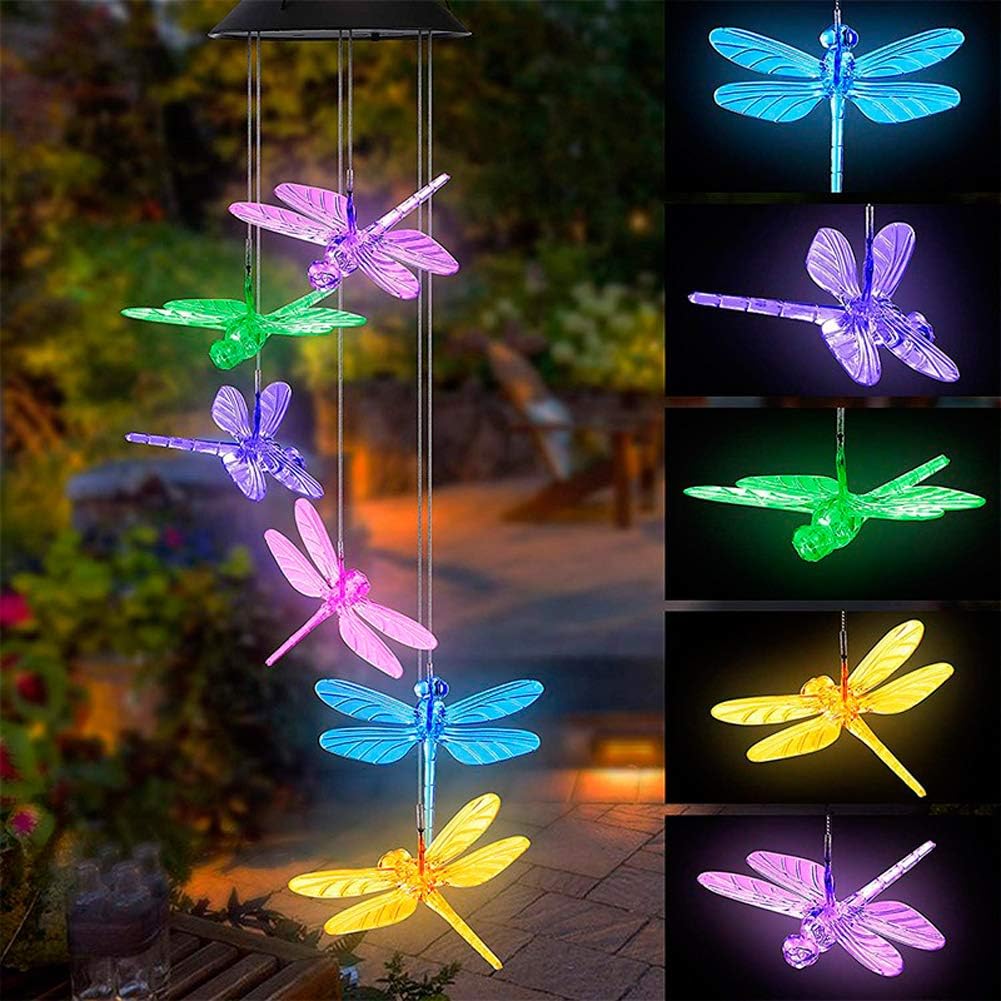 Amazon.com : Tvoip Color Changing LED Solar Power Lamp Dragonfly Wind ...