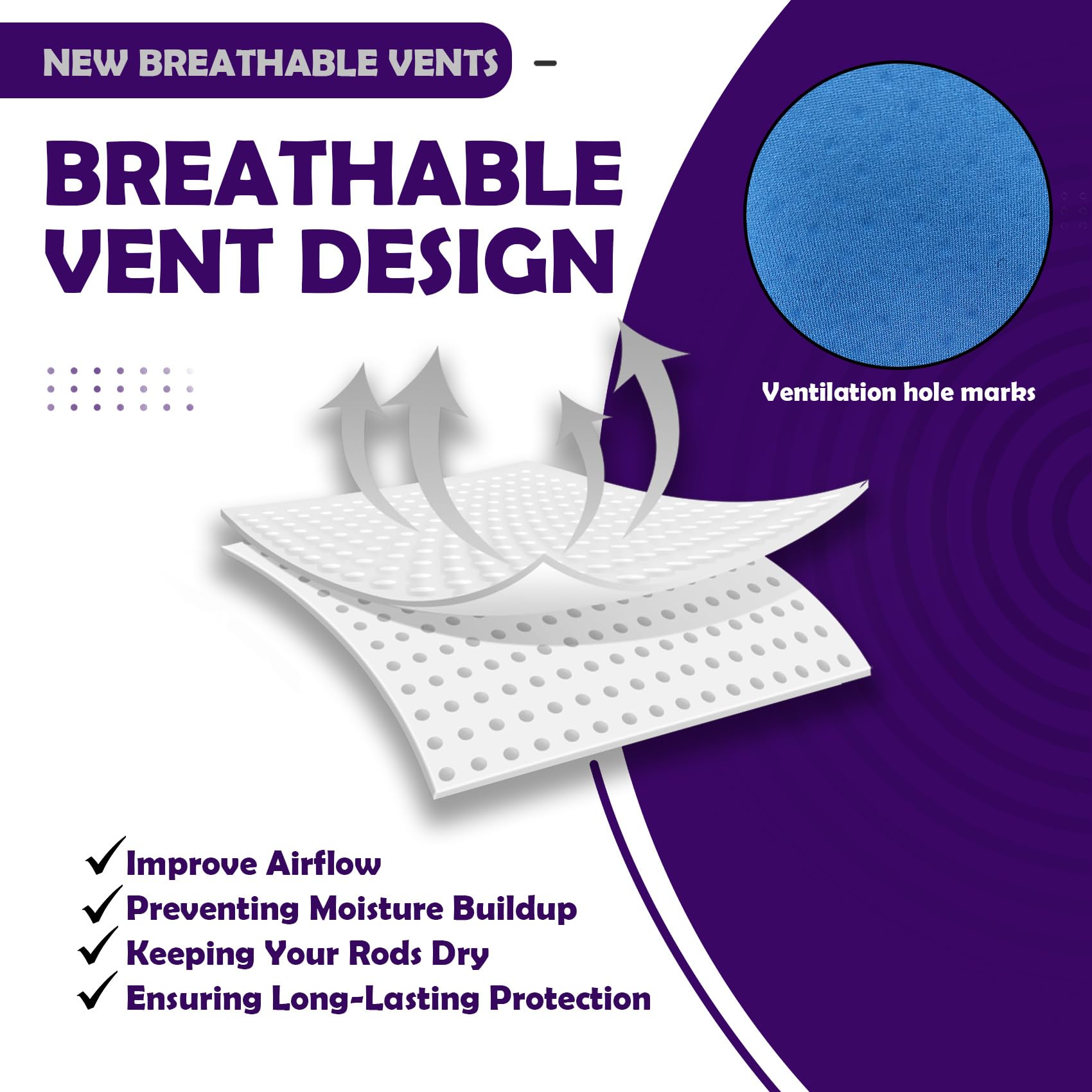 Funda para caña de pescar Aventik neopreno resistente enganches cubierta flotante 6-9 pies