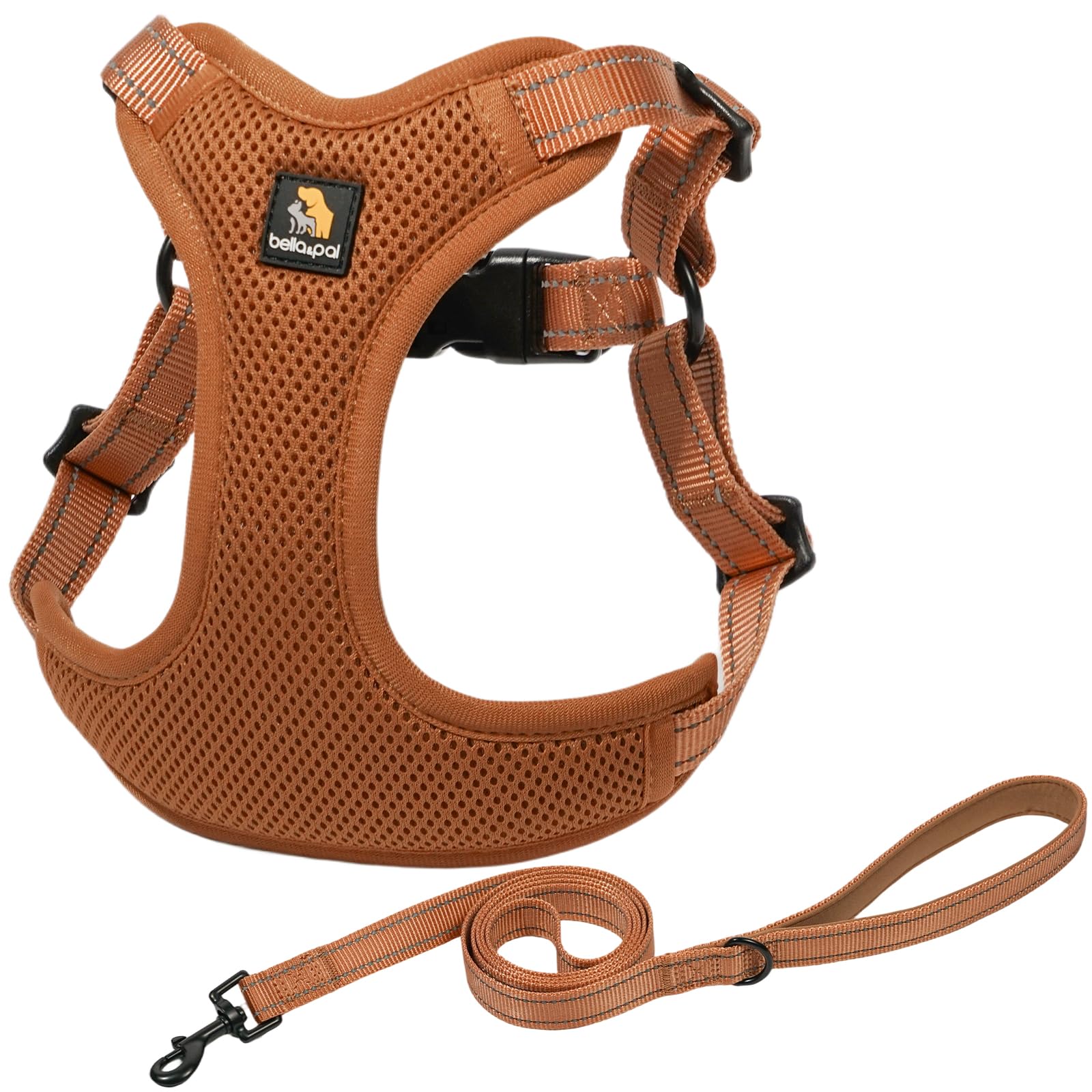 BELLA & PAL Dog Harness and Leash Set, Adjustable Step-in Puppy Harness, No-Pull Vest for XS/Small/Medium Dog, Breathable Air Mesh, Reflective Strip, Secure Buckle Closure, Dual D-Rings — image 1