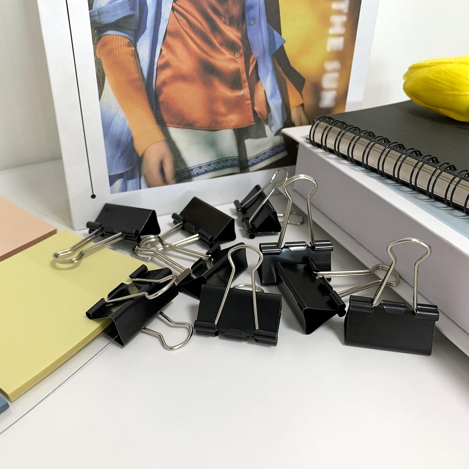 Medium Binder Clips, 1.25 inch, Paper Clps Medium Size for Office