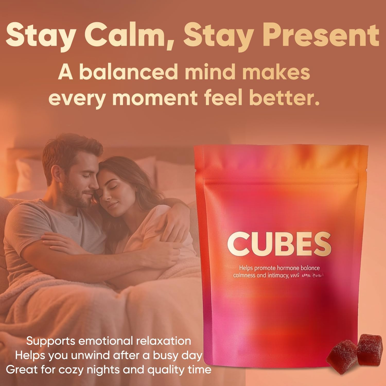(1) senza glutine -Cubetti piccanti per promuovere calma emotiva e intimità