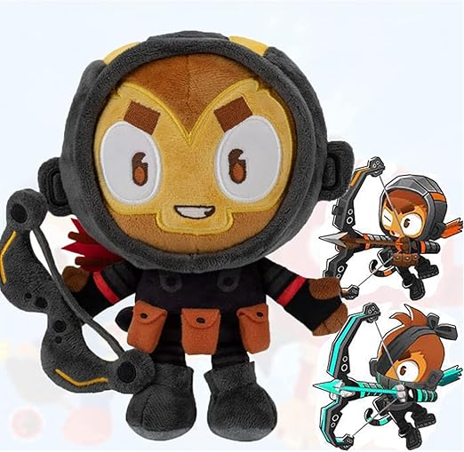 AUFANK 11.81inch/30cm Bloons Td 6 Plush Ninja Monkey, Bloons Td 6 Plush