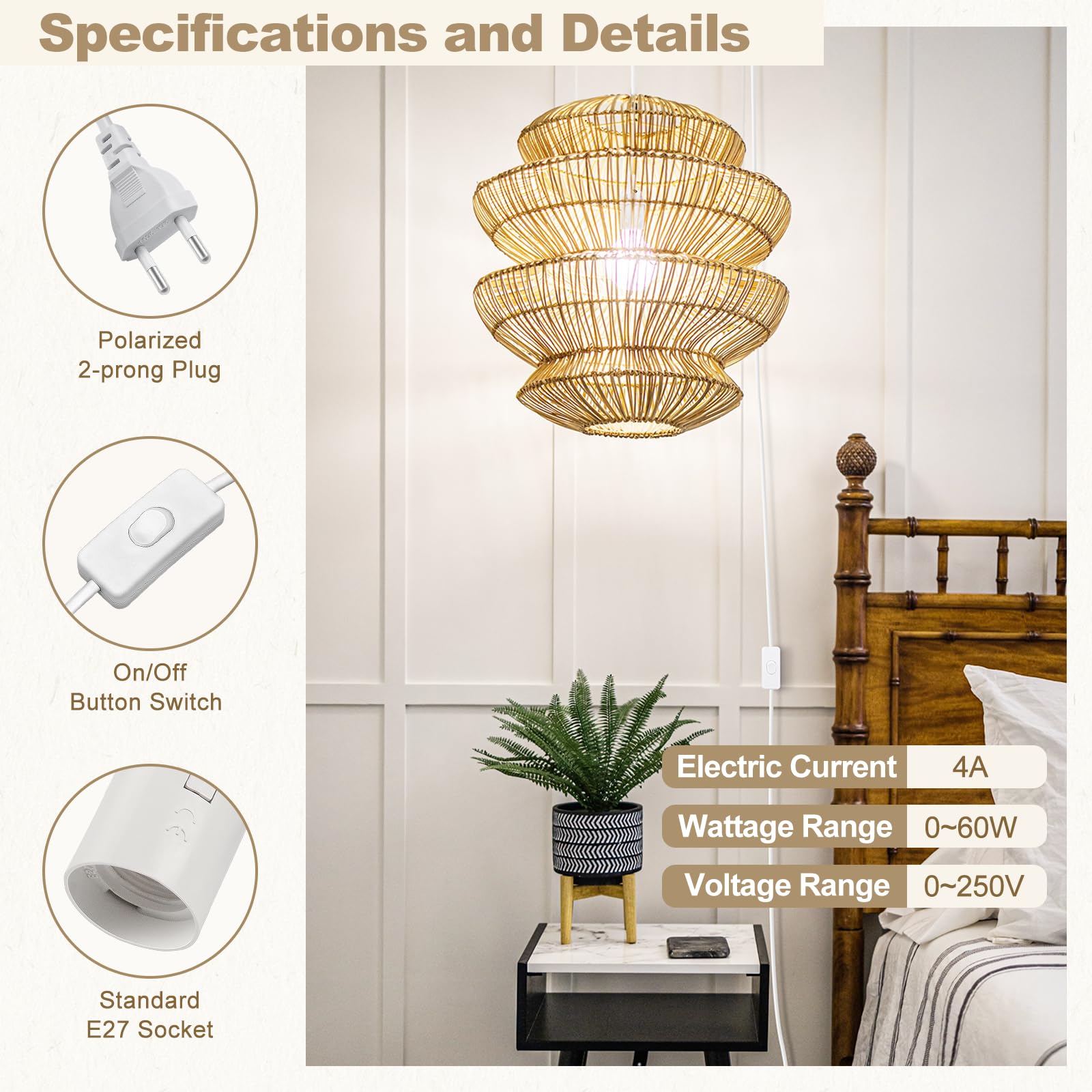 Ventilator Plafondlamp voor E27 fitting met LED en afstandsbediening
