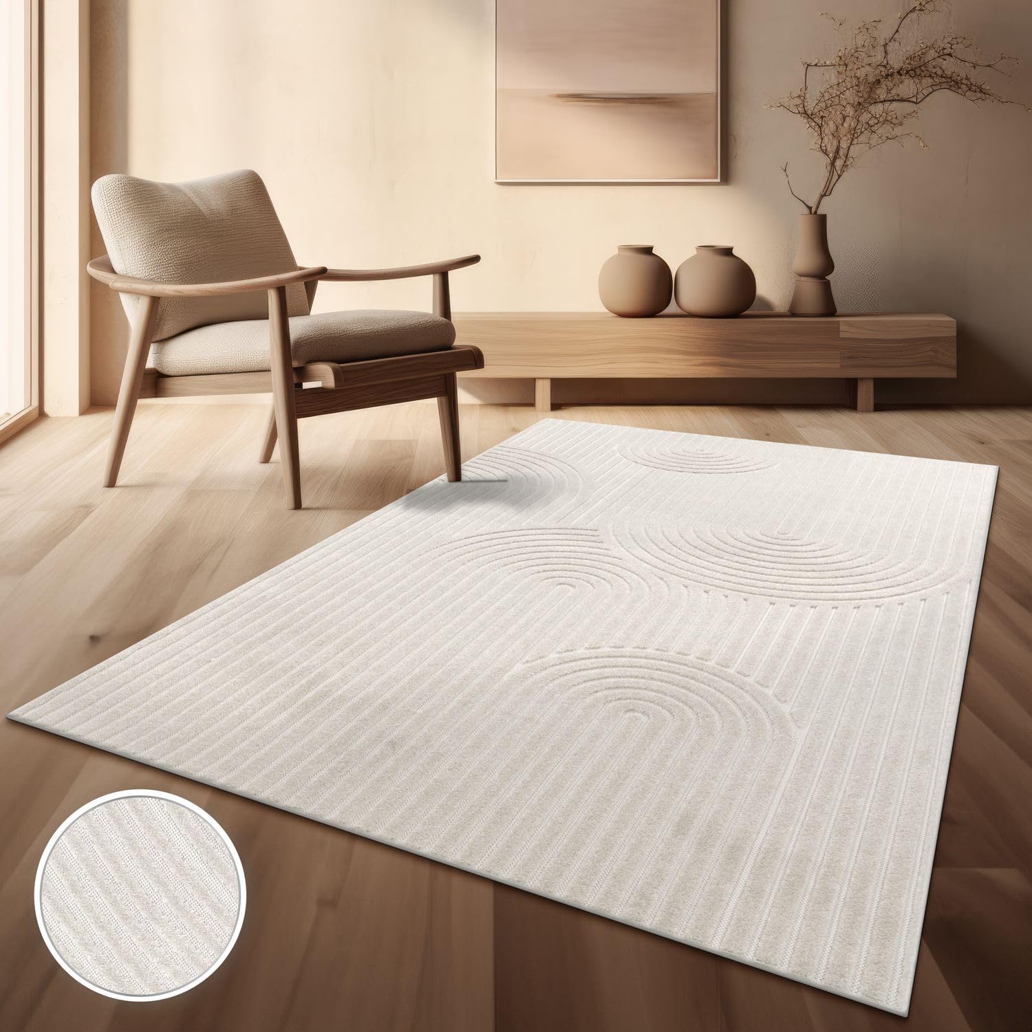 TT Home Alfombra De Interior Y Exterior Resistente A La Intemperie Balcón Cocina Salón Alfombra Boho Look Arco Iris Colores Liso, Tamaño:160x230 cm