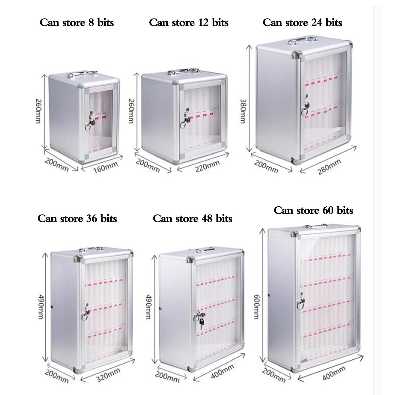 Gabinete De Almacenamiento para Teléfono Móvil De Pared con Capacidad para 8 A 60 Dispositivos, Ideal para Escuelas, Exámenes, Laboratorios Y Fábricas. Casillero De Alta,Silver-24 bits