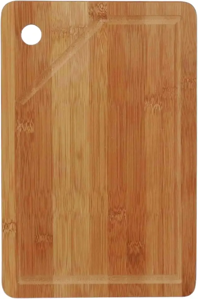 Tábua de Corte Bambu 30x20cm para Carne e Churrasco – Tabua de Madeira Resistente Cor Marrom Tipo Mor para Cozinha