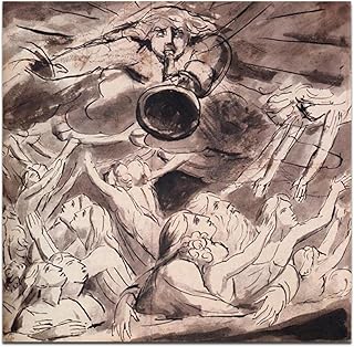 William Blake: Simbolismo Famoso dipinto: La resurrezione. Riproduzione Stampa su Tela. Quadri da parete per soggiorno 60x60cm (24x24in) senza cornice