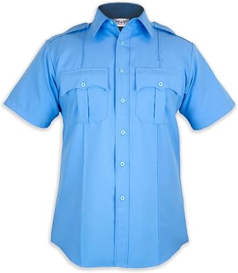 First Class 100% Polyester Short Sleeve Mens Uniform Shirt White