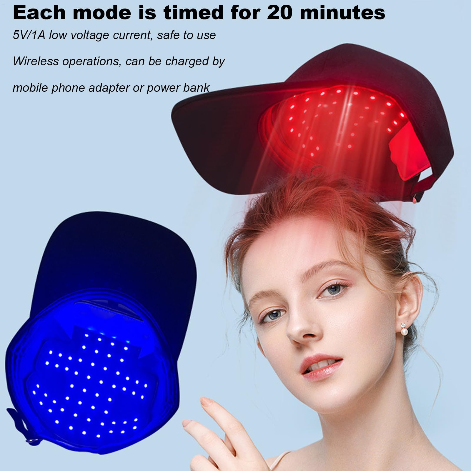 Capot de croissance des cheveux infrarouge, dispositif de prévention de la perte de cheveux, fonction cuir chevelu avec lumière infrarouge, anti-alopécie pour homme et femme, solution de croissance