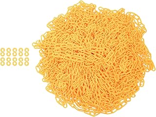 200ft Plastic Barrier Chain, 200 Foot Plastic Chain Links, Weatherproof Safety Link Crowd Control Barriers for Garden, Fence, Gate, Crowd Control (Yellow)