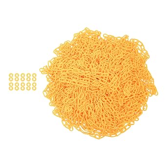 200ft Plastic Barrier Chain, Black Plastic Chain Links w/S-Shaped Hooks Weatherproof Safety Link Crowd Control Barriers Garden Fence Decoration, Severable and Reusable Yellow