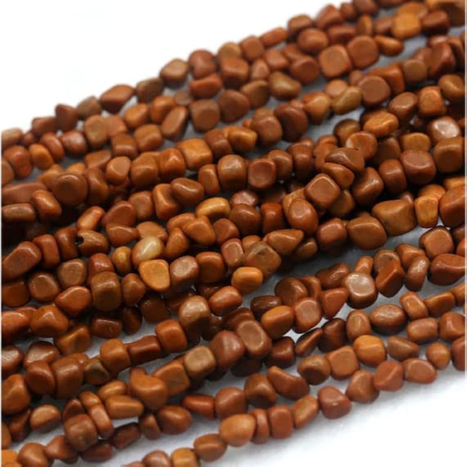 Perles jaspe peau de tigre jaune LKBEADS, éclats de gemmes naturelles polies 15"