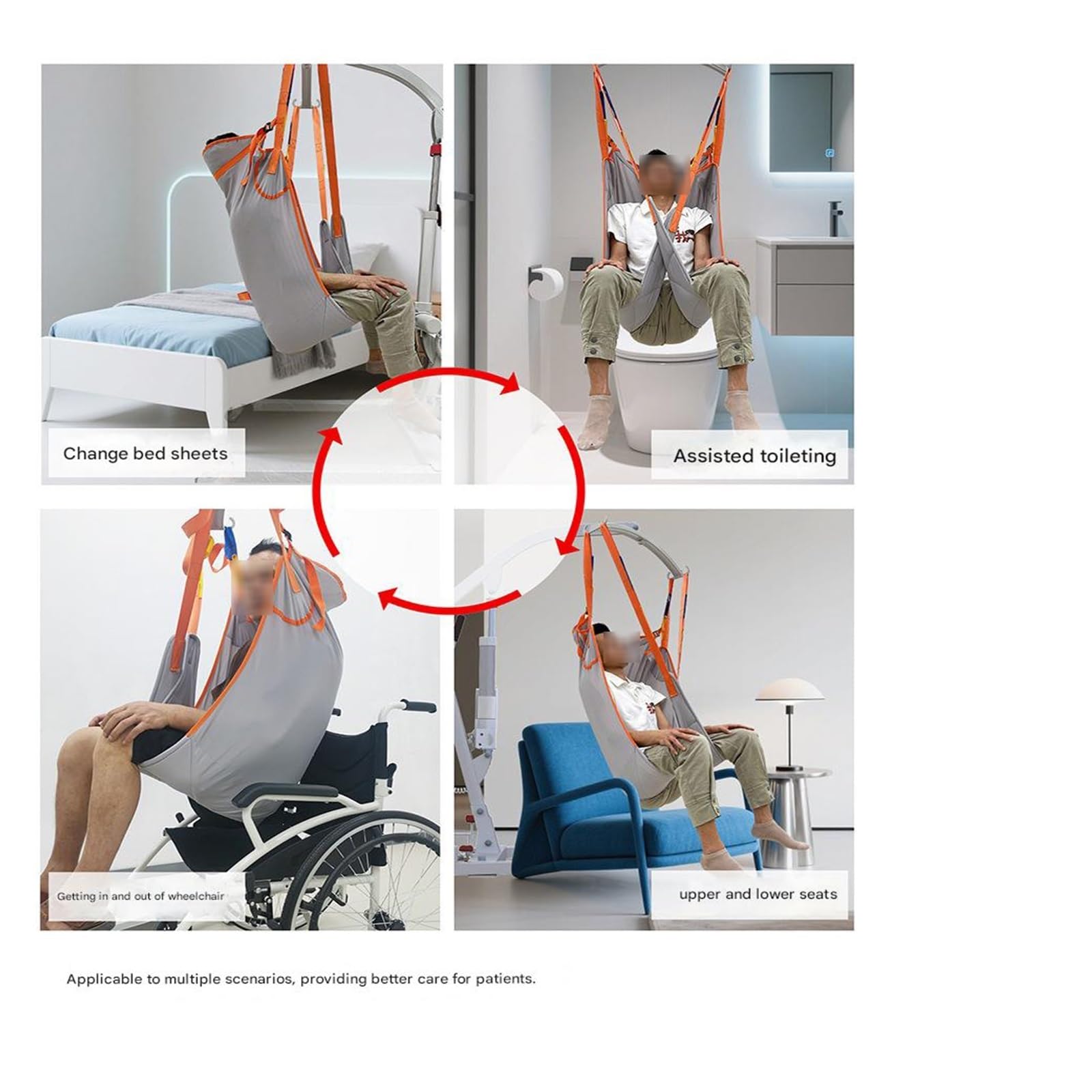 Hebe- und Transfergurt für Patienten | Toilettengurt mit Beinschlingen & voller Rückenstütze | Verstellbar für Stehtraining und Toilettengang | Bis 230kg