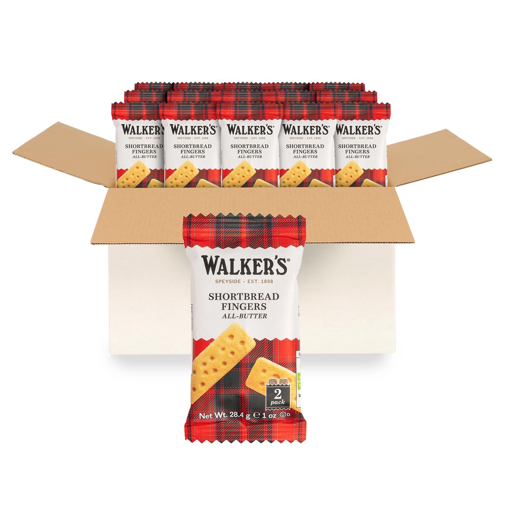 Walker's Shortbread Fingers, All-Butter Shortbread Cookies, 1 Oz Snack Packs (Pack of 150)