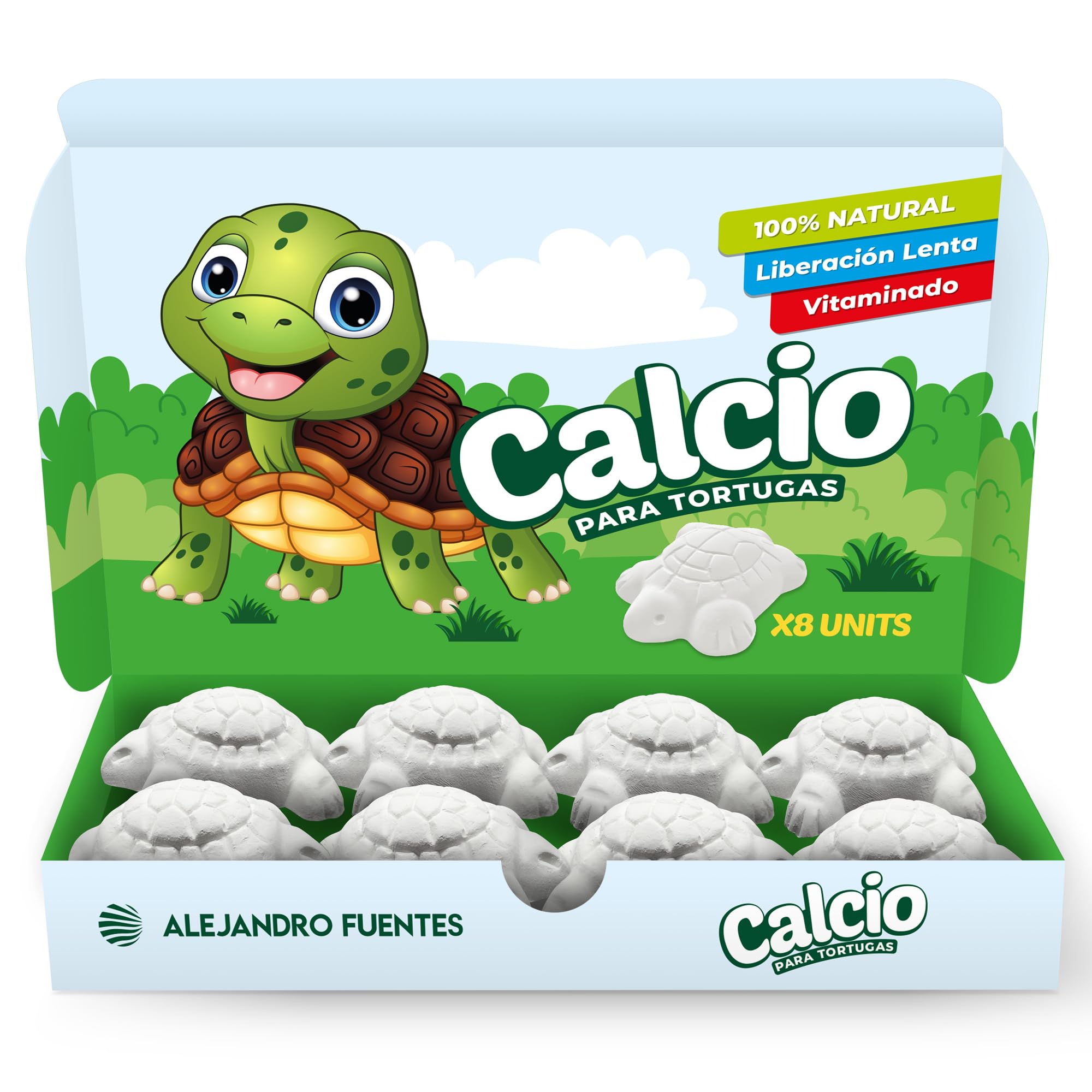 AF® - 8 Sepiaschalen für Schildkröten, 8 Pack Calcium schildkröten Erde zur Stärkung der Schale | Setzt langsam Kalzium frei, Verhindert schlechten Geruch + EBook