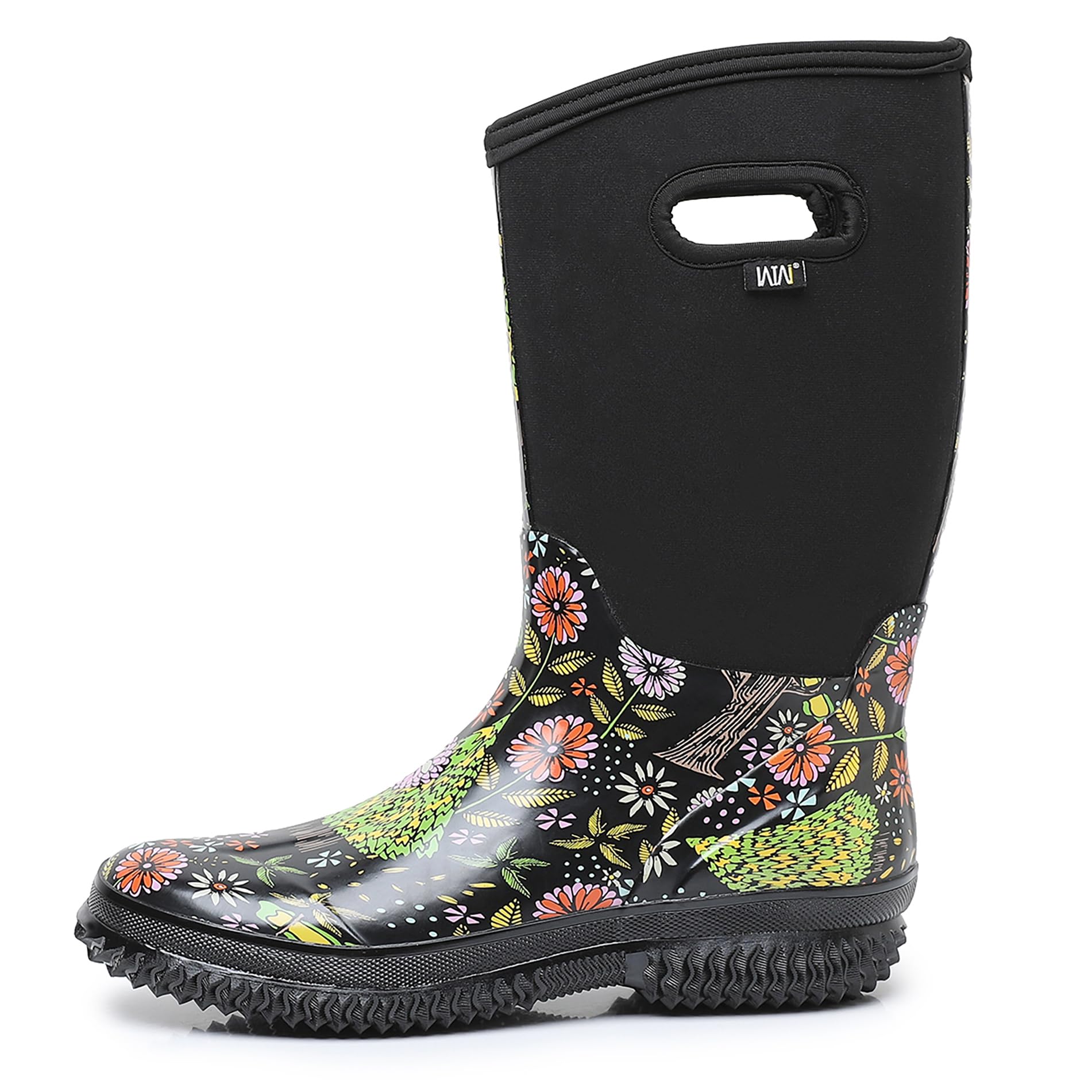 WTW Mid Calf Rain Boots for Women - Waterproof Insulated Neoprene Mud Boots Outdoor Hunting Garden Boots