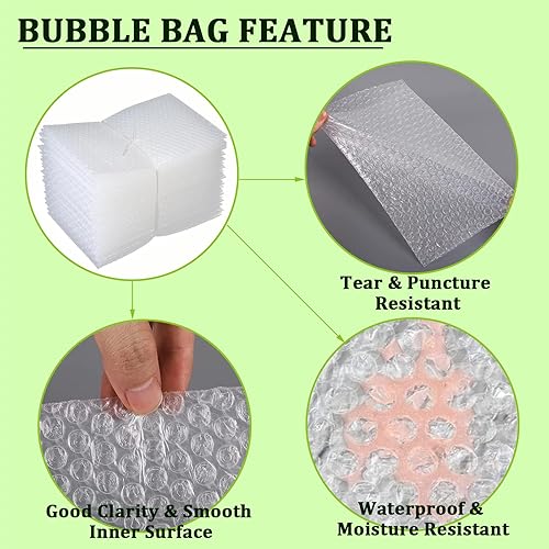Miniatura 4 de APOCHON 20 bolsas y bolsas de burbujas transparentes de 14 x 18 pulgadas puche protector de burbujas de doble pared corte empotrado grueso a prueba