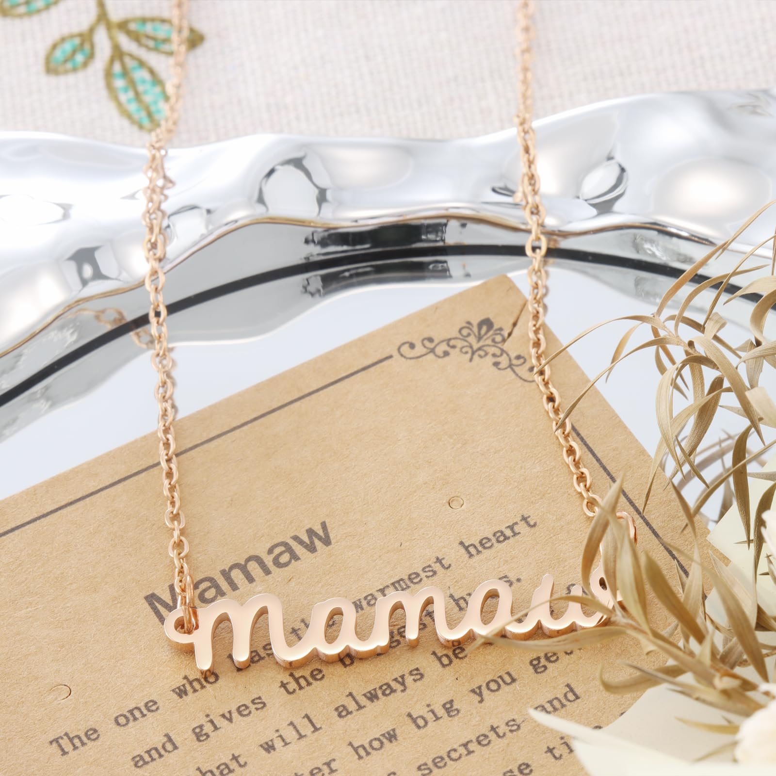 Mamaw Gifts Necklace from Grandkids for Birthday Women Best Mothers Day Jewelry Mamaw Necklace