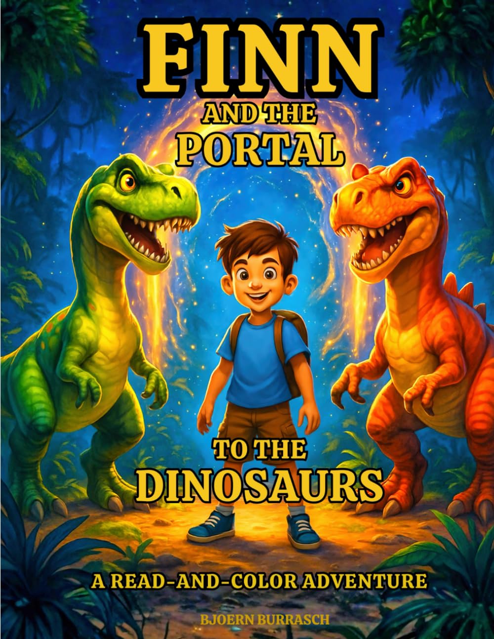 Finn and the Portal to the Dinosaurs: A Read-and-Color Adventure