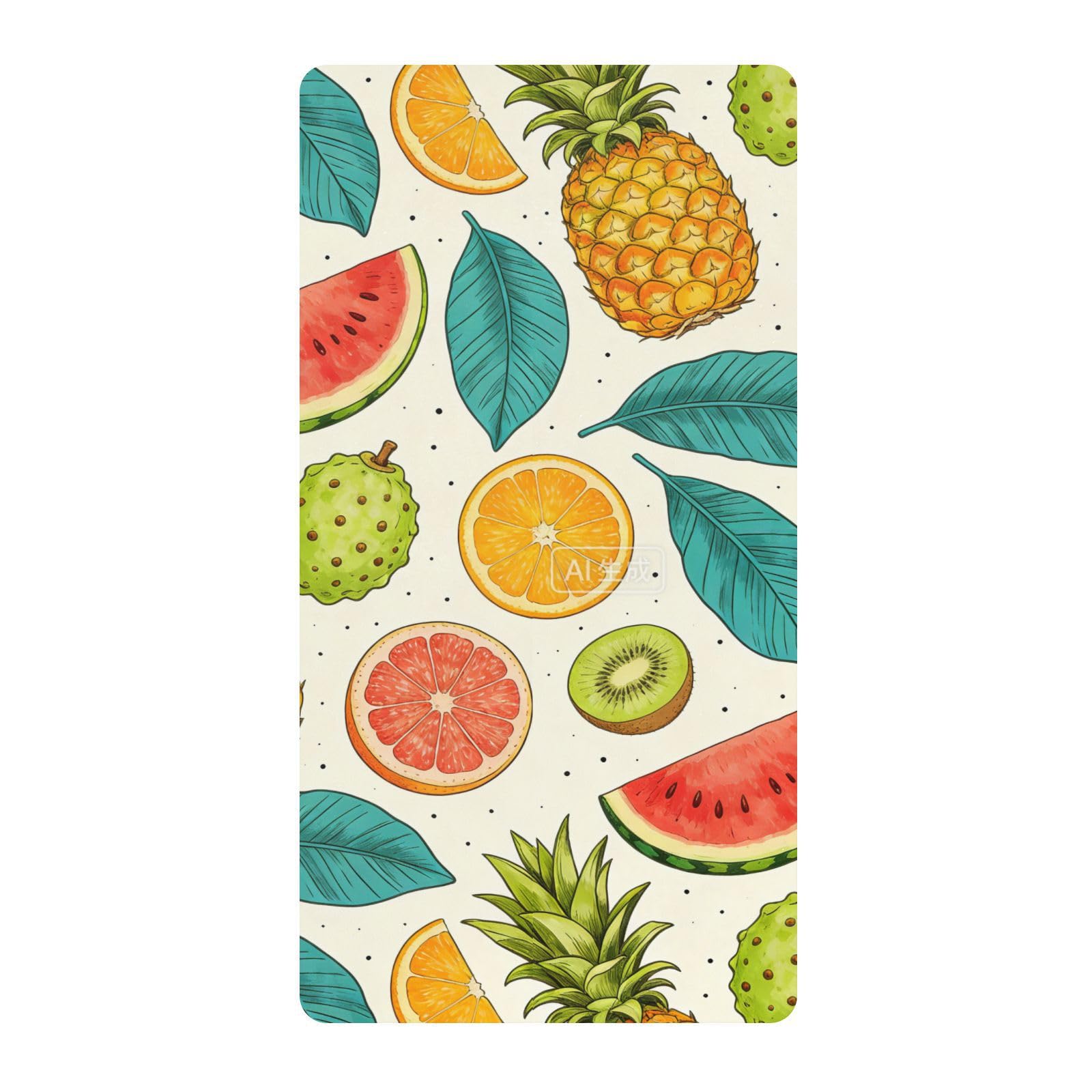 Sábanas de algodón para cuna de bebé, diseño de sandía, helado, piña, para niños, niñas, corralito de bebé, ropa de cama de muselina suave y transpirable para decoración de guardería, 1 paquete para