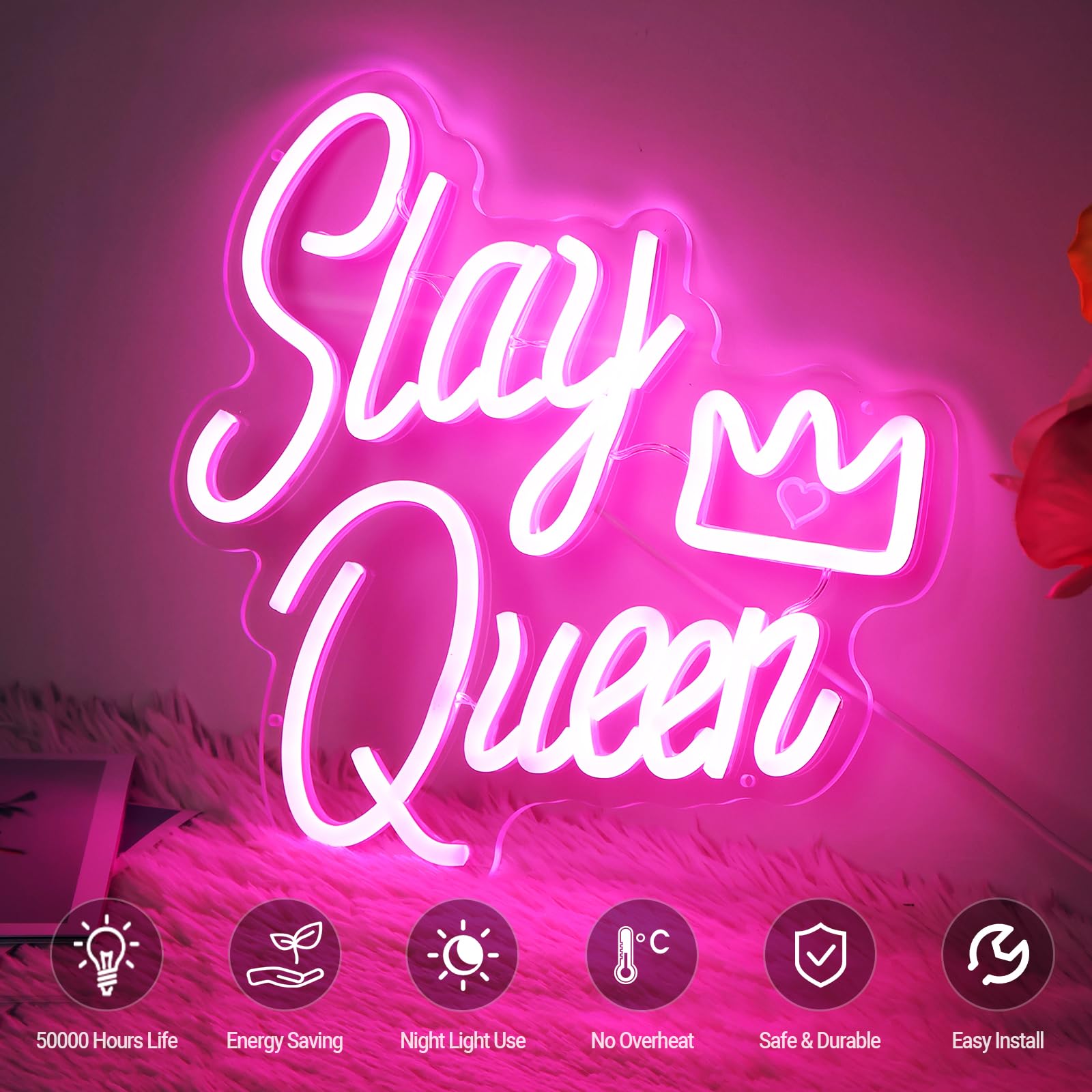 Amazon.co.jp: ピンクスレイクイーン ネオンサイン 壁の装飾用